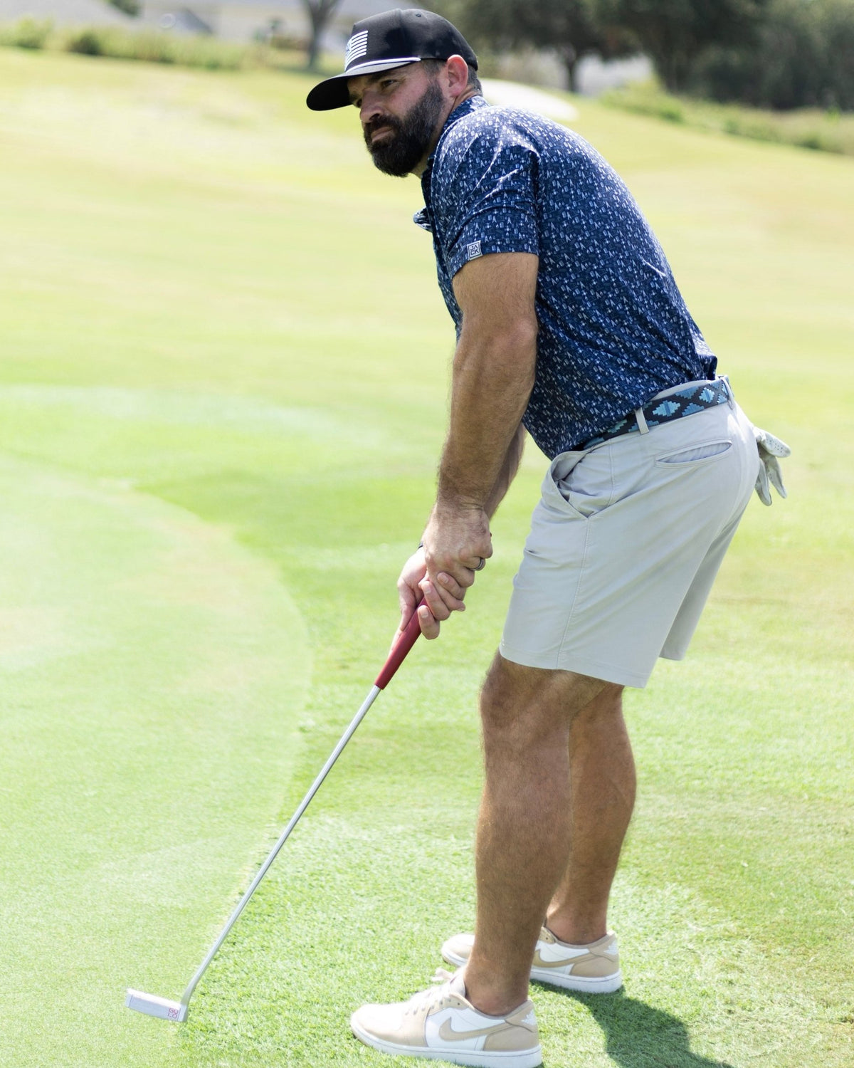 Jack Flag Black & White Hat | Jack Golf Apparel