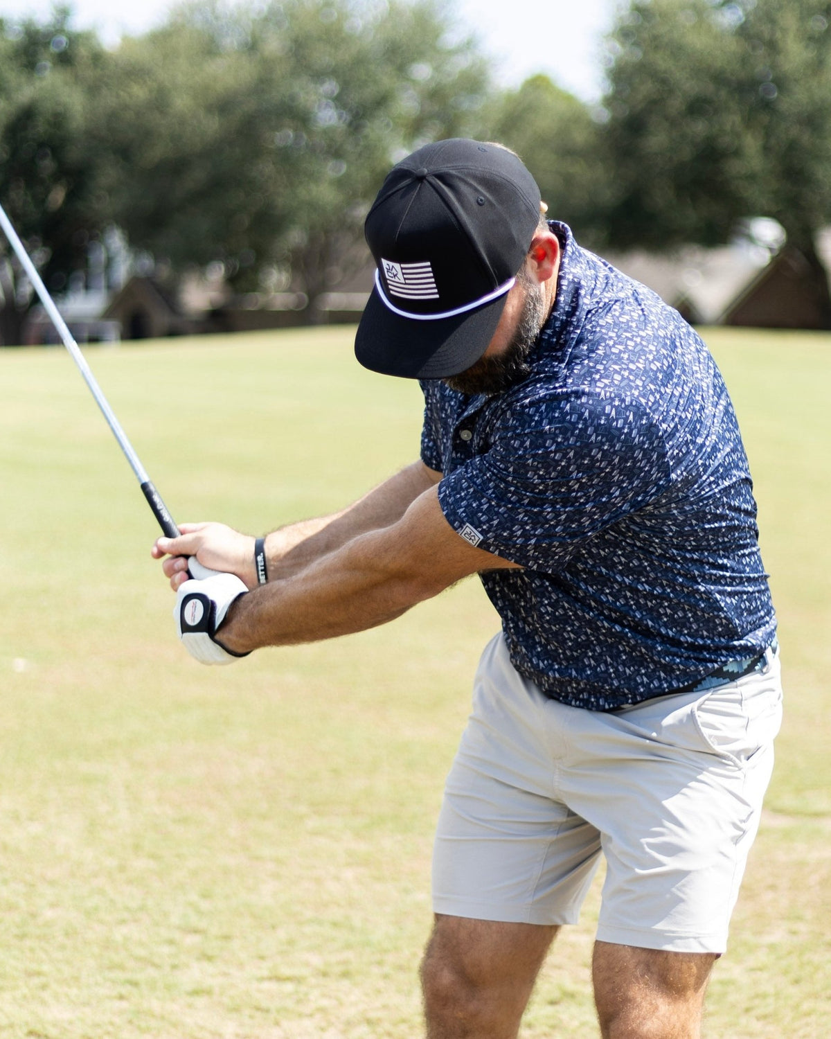 Jack Flag Black & White Hat | Jack Golf Apparel