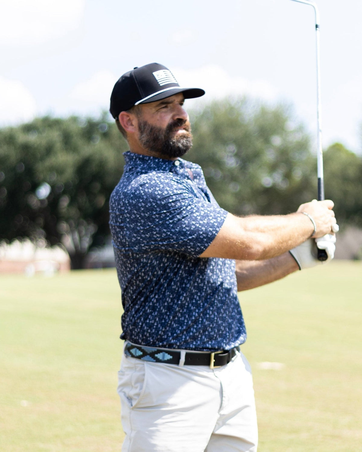Jack Flag Black & White Hat | Jack Golf Apparel