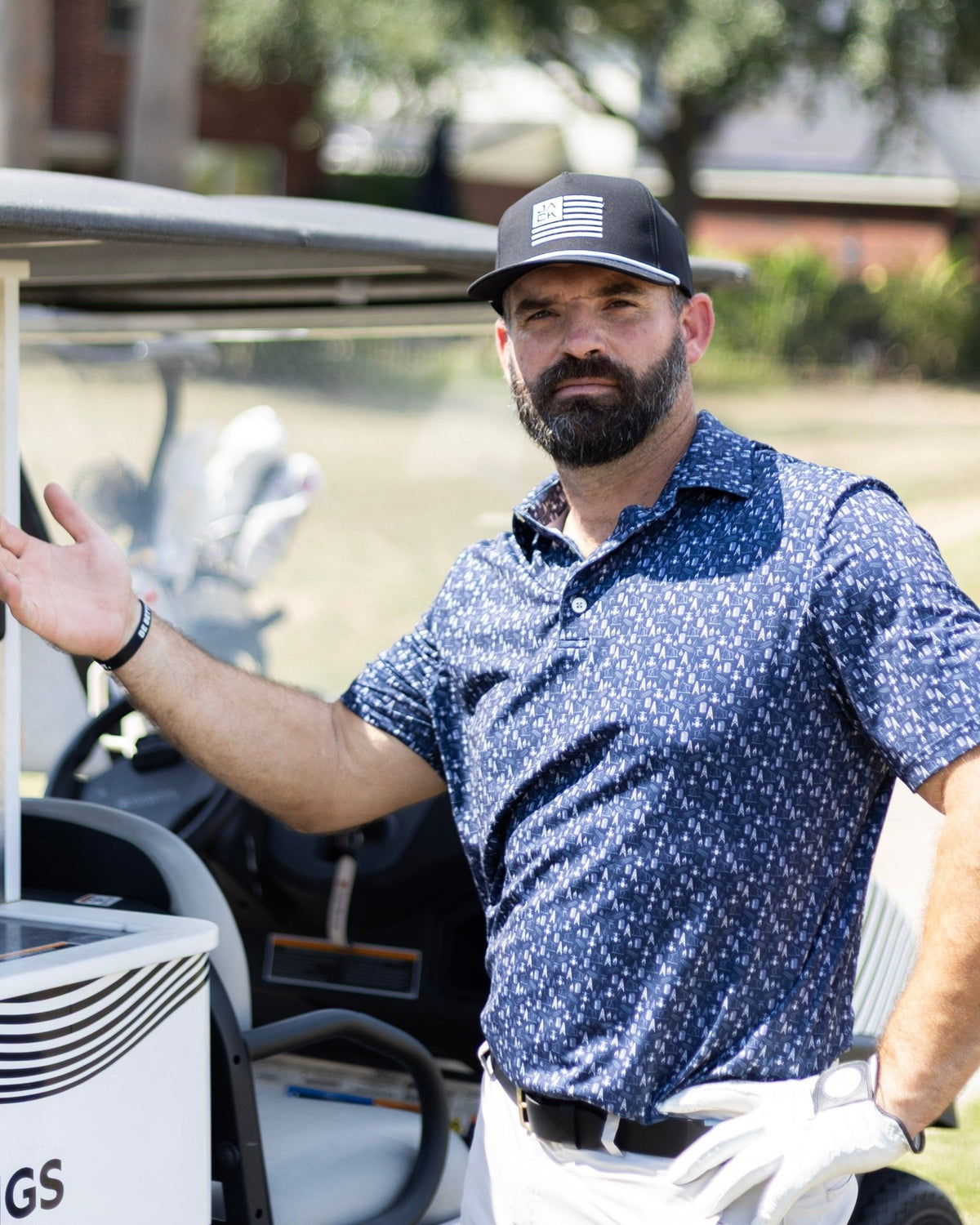 Jack Flag Black & White Hat | Jack Golf Apparel