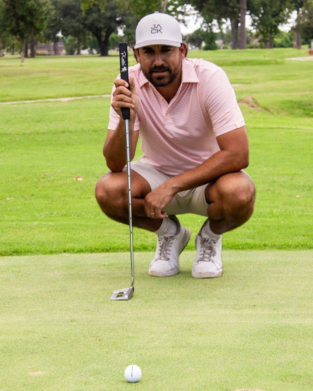 Gray & White Jack Hat | Jack Golf Apparel