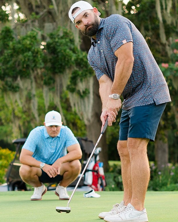Astro Bloom men's golf polo, alternate view – Jack Apparel