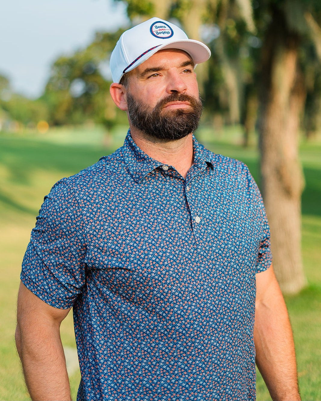 Astro Bloom men's golf polo, alternate view – Jack Apparel