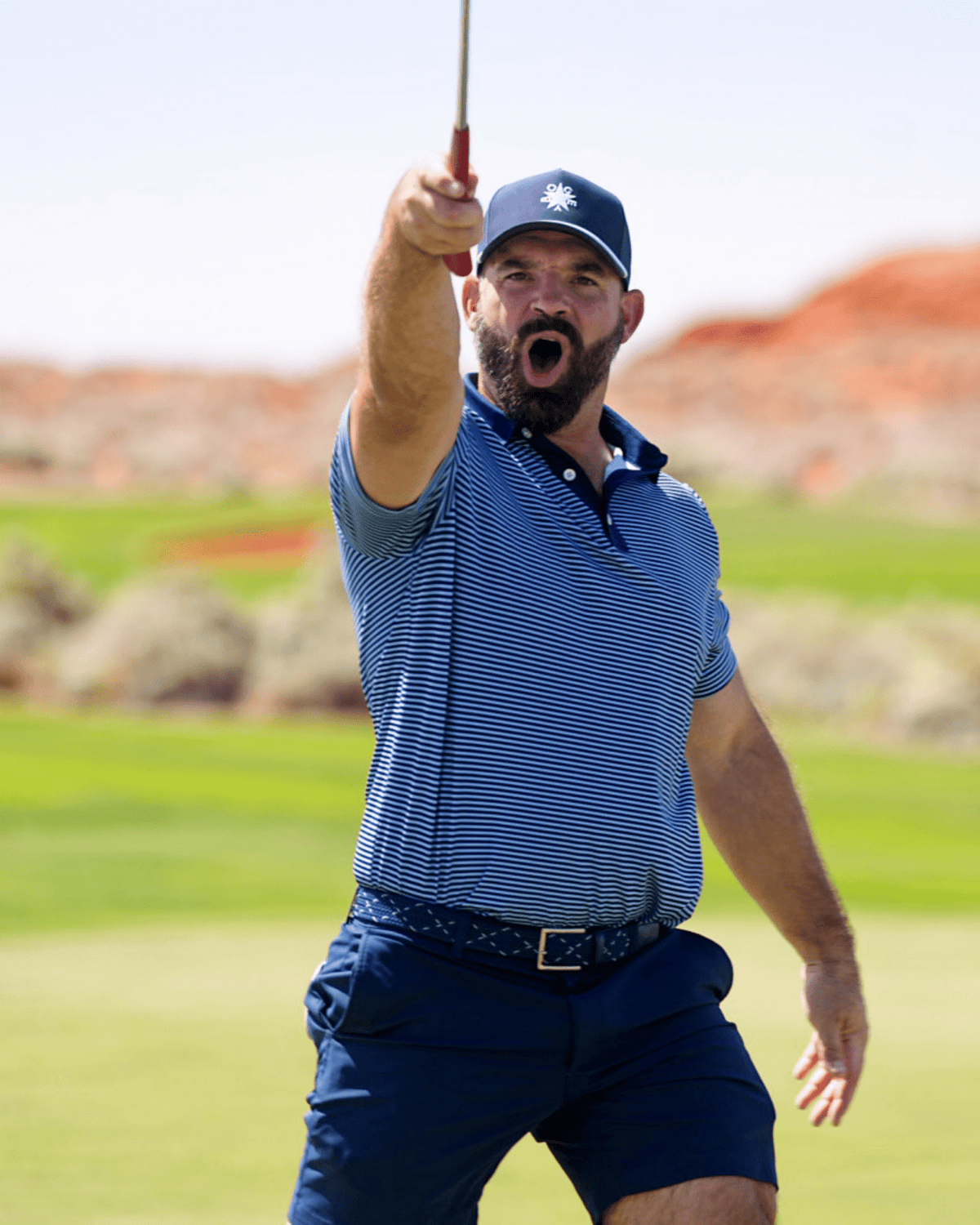 Blue Lagoon men's golf polo, alternate view – Jack Apparel