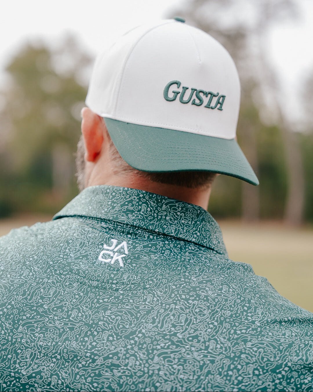 Cowboy Caddie Fairway Green men's golf polo, alternate view – Jack Apparel