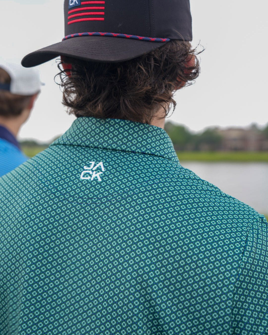 Double Header men's golf polo, alternate view – Jack Apparel