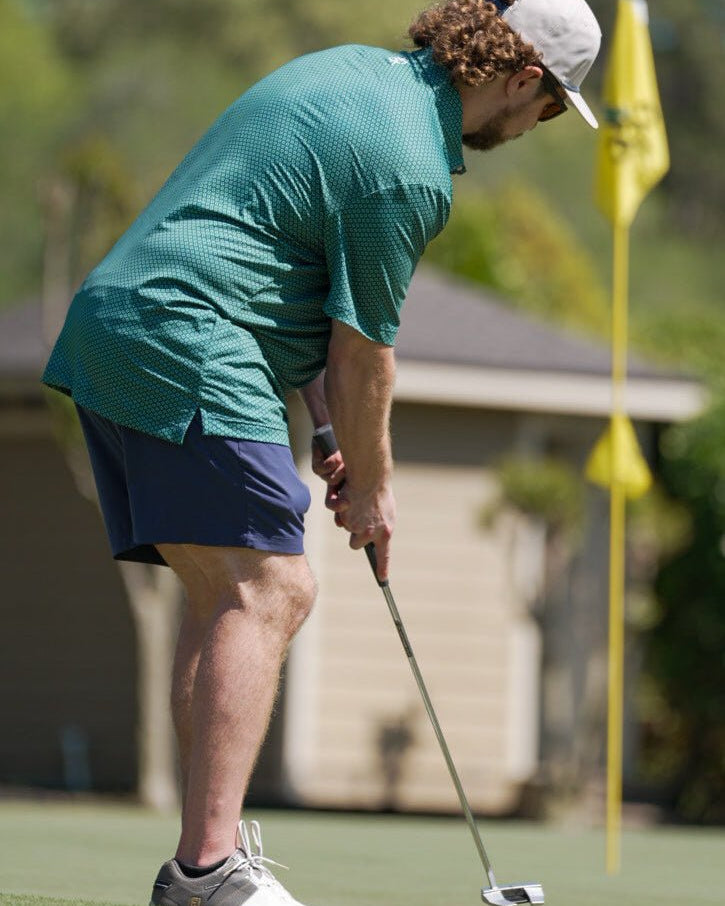 Double Header men's golf polo, alternate view – Jack Apparel