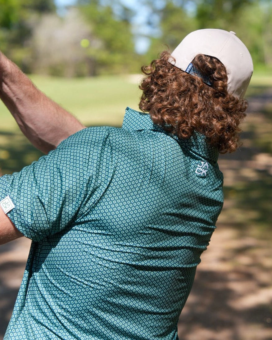 Double Header men's golf polo, alternate view – Jack Apparel