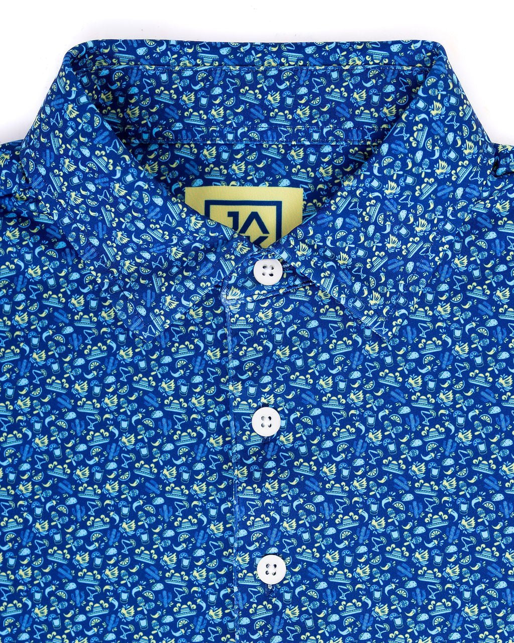 Tequila Tuesday men's golf polo, front view – Jack Apparel
