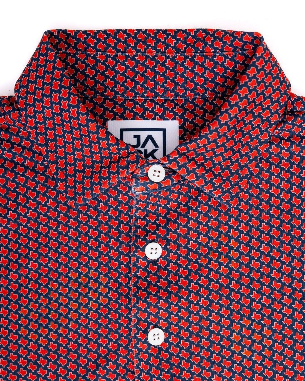 Texas Red men's golf polo, front view – Jack Apparel