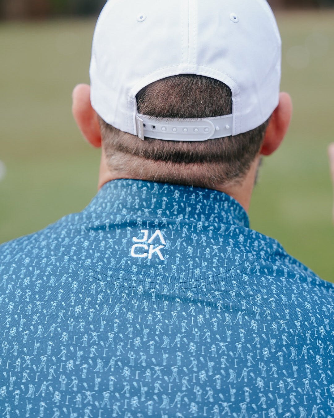 The Hack men's golf polo, alternate view – Jack Apparel