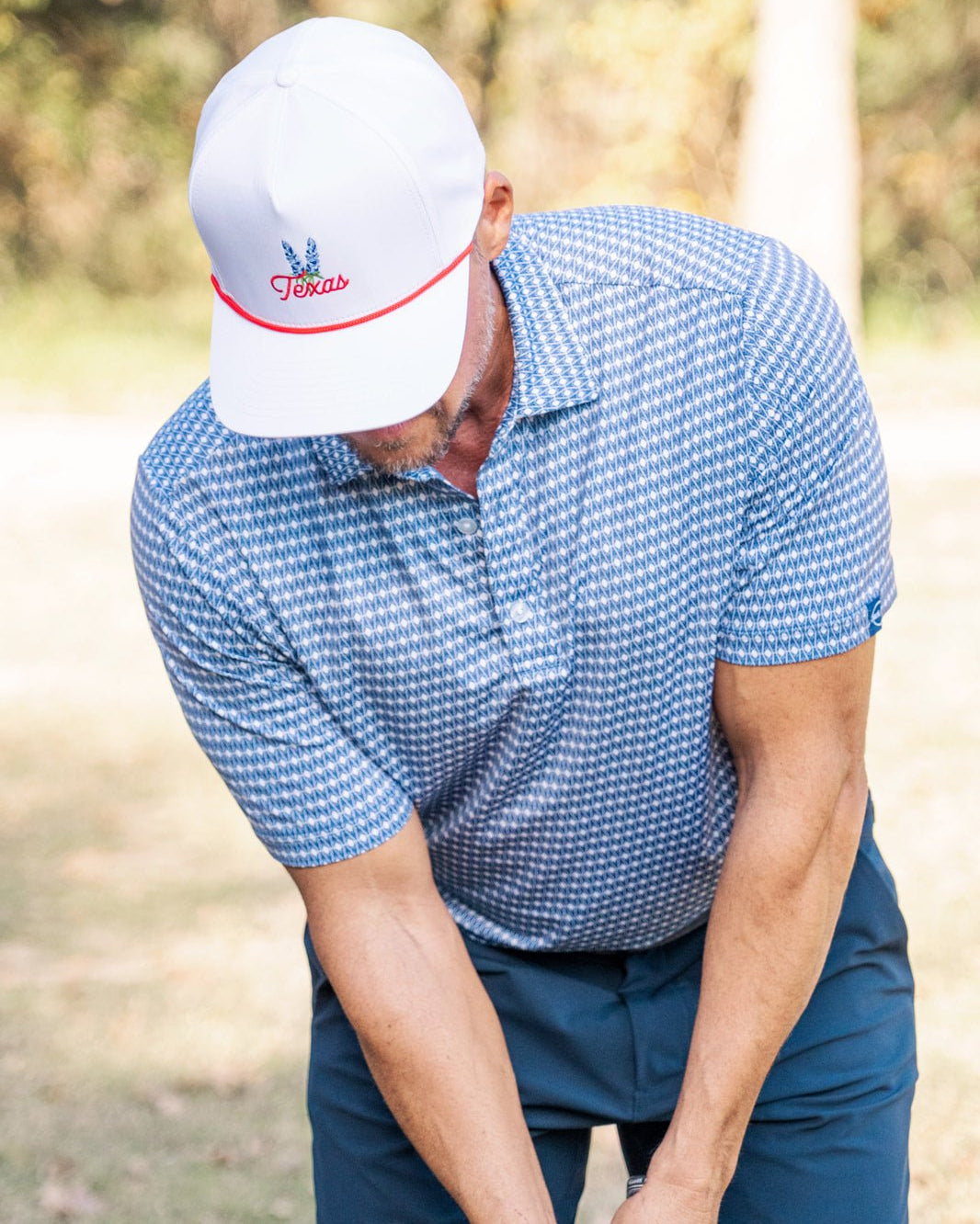 Diamond Derrick Navy men's golf polo, alternate view – Jack Apparel