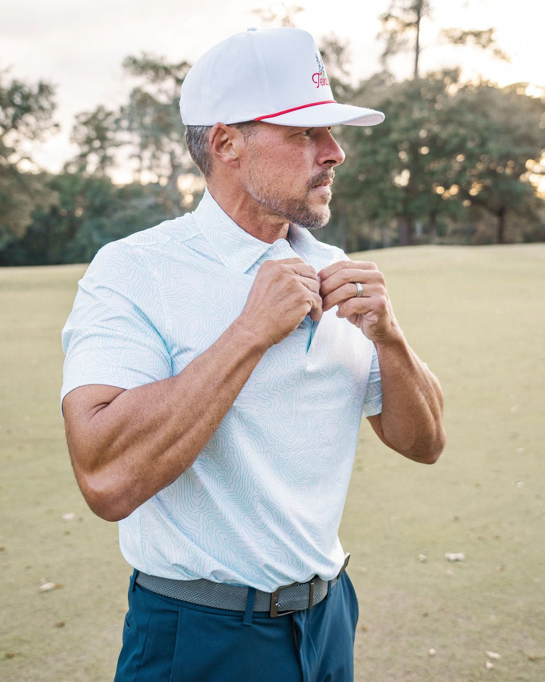 Texas Topo men's golf polo, alternate view – Jack Apparel