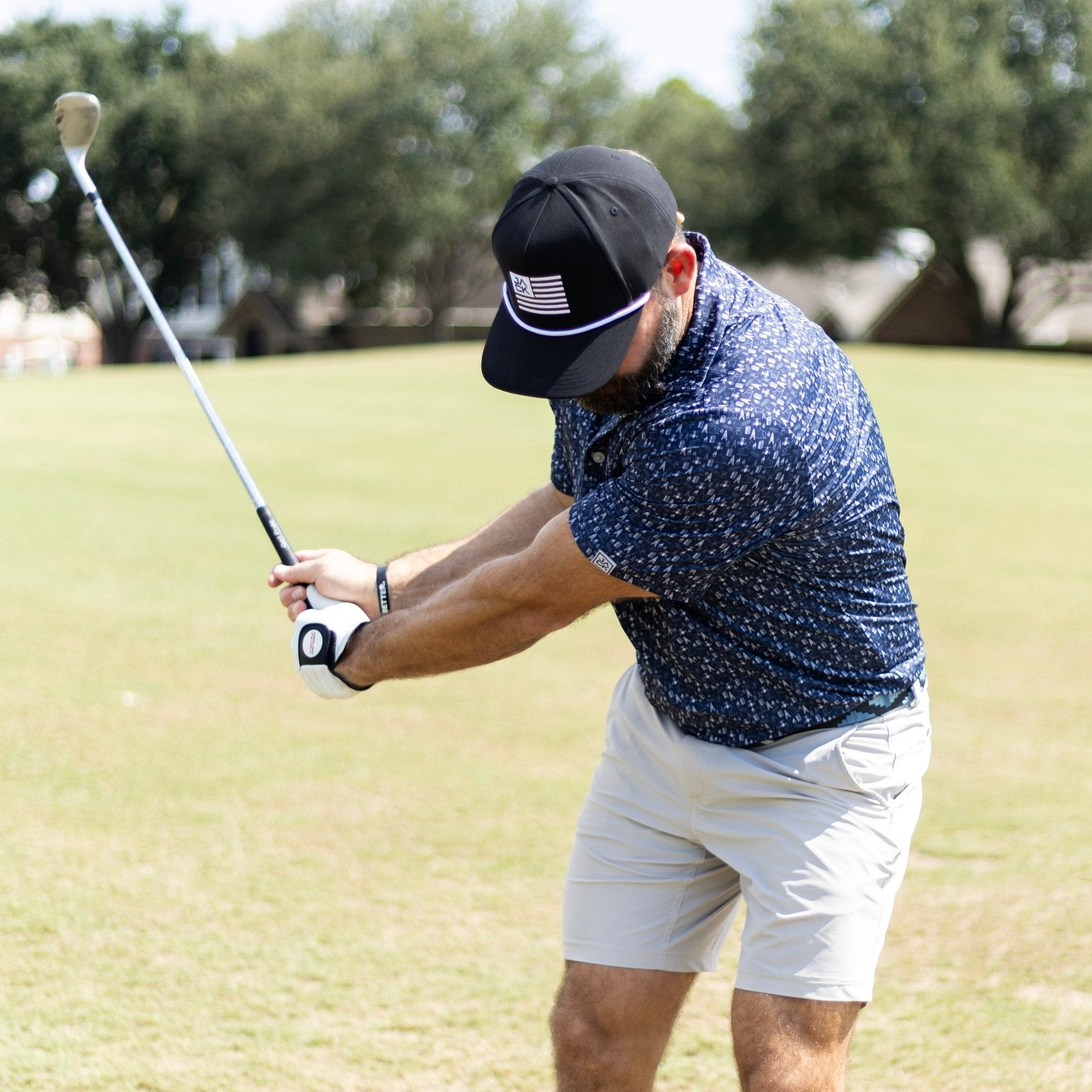 Jack Flag Black & White Hat | Jack Golf Apparel