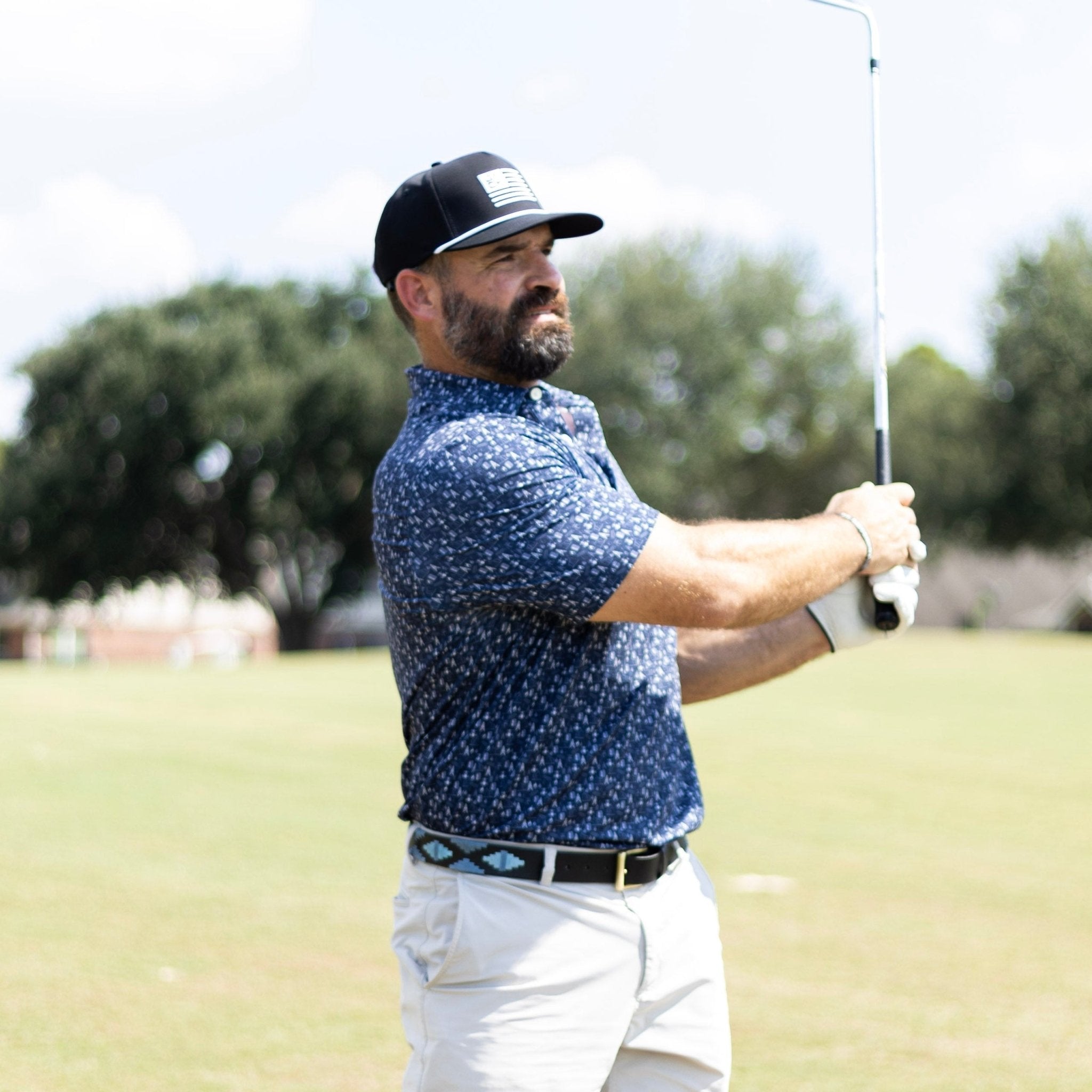 Jack Flag Black & White Hat | Jack Golf Apparel