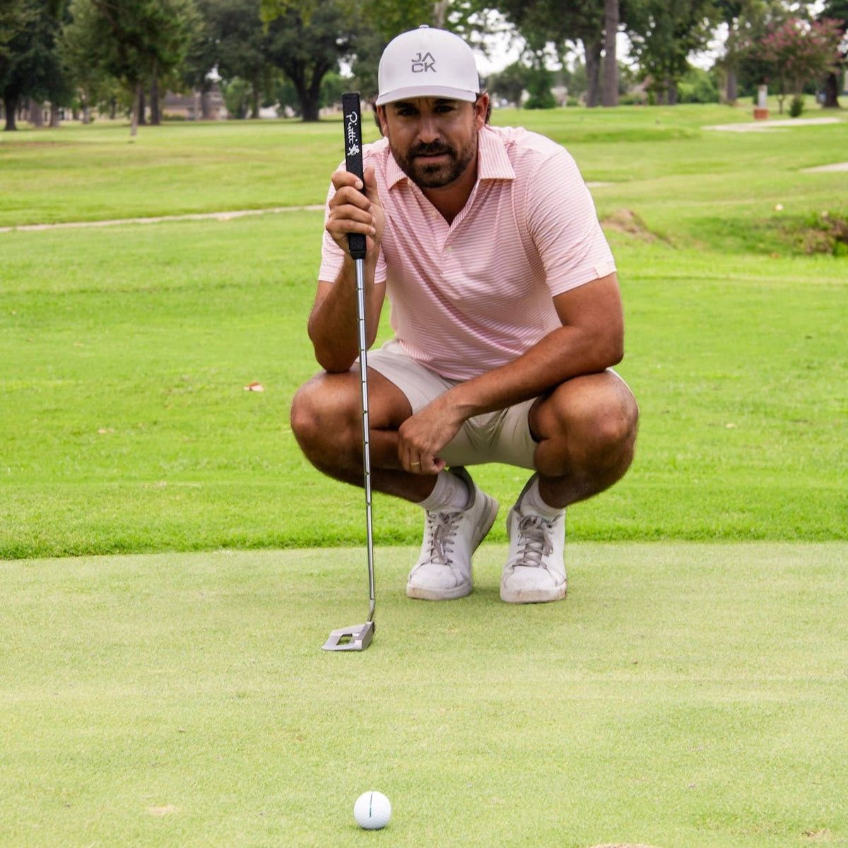 Gray & White Jack Hat | Jack Golf Apparel