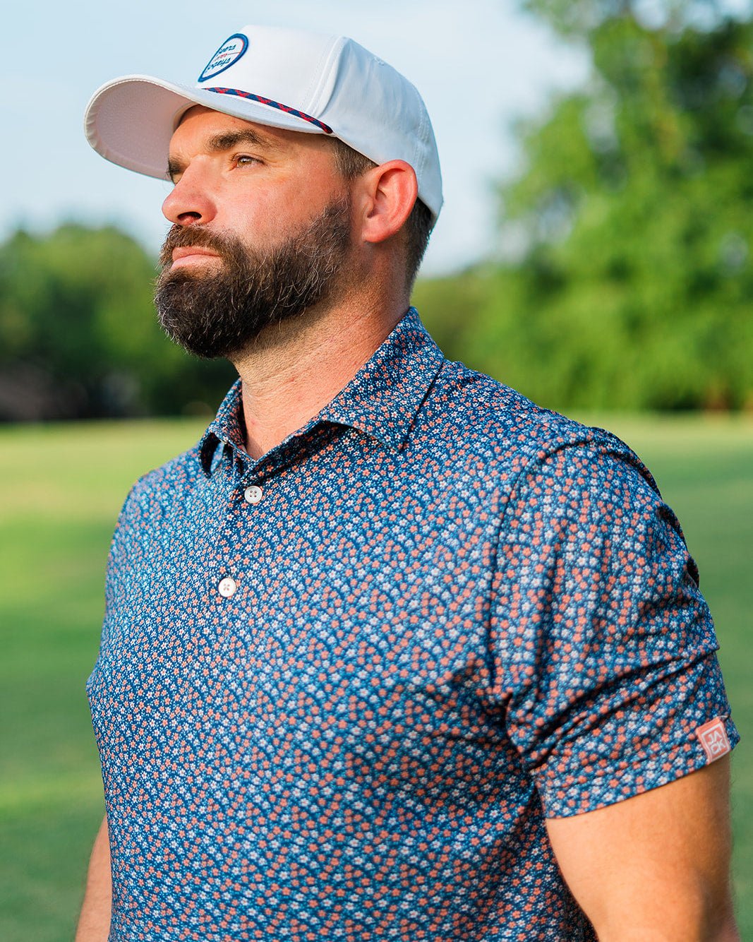 Astro Bloom men's golf polo, alternate view – Jack Apparel