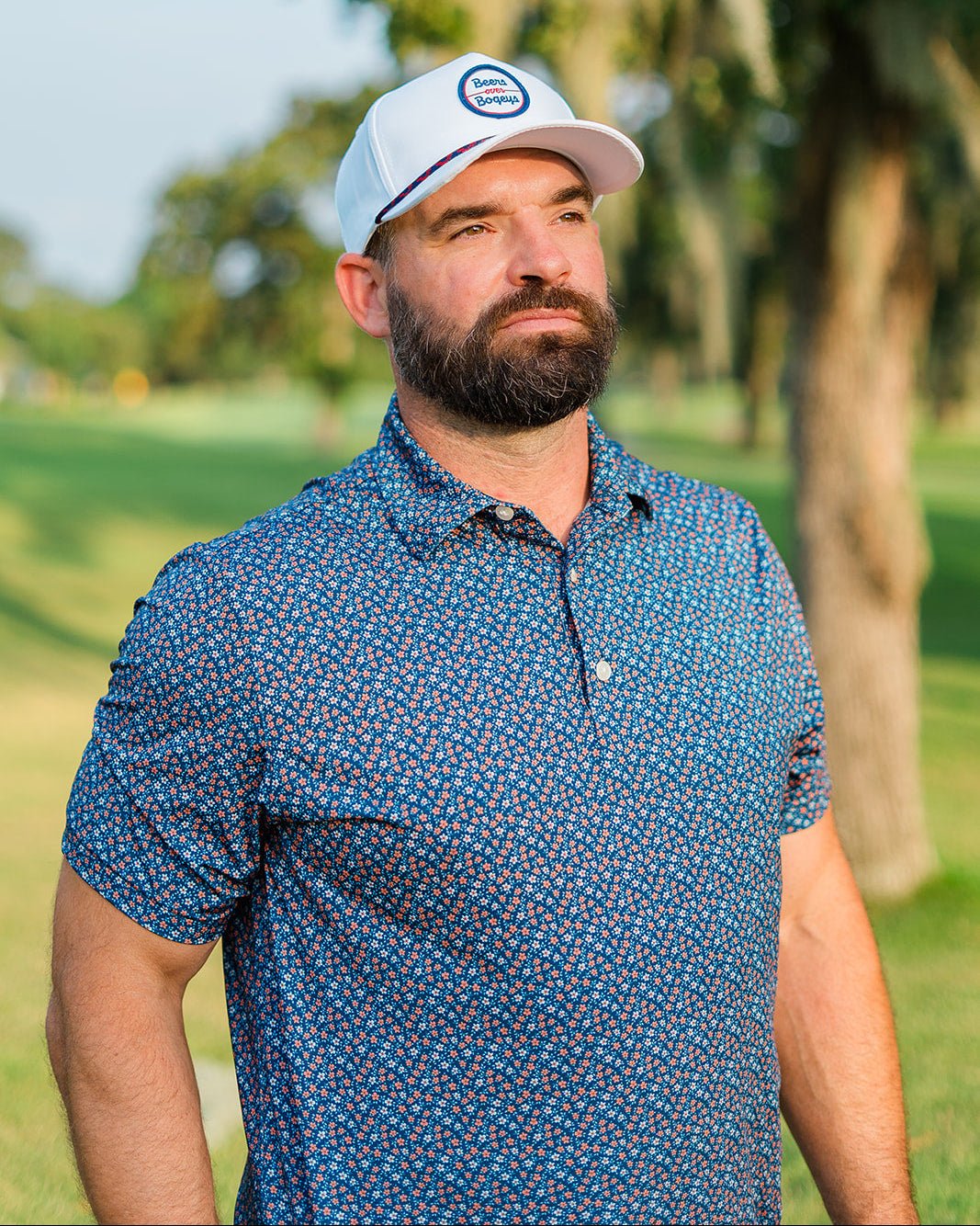 Astro Bloom men's golf polo, alternate view – Jack Apparel