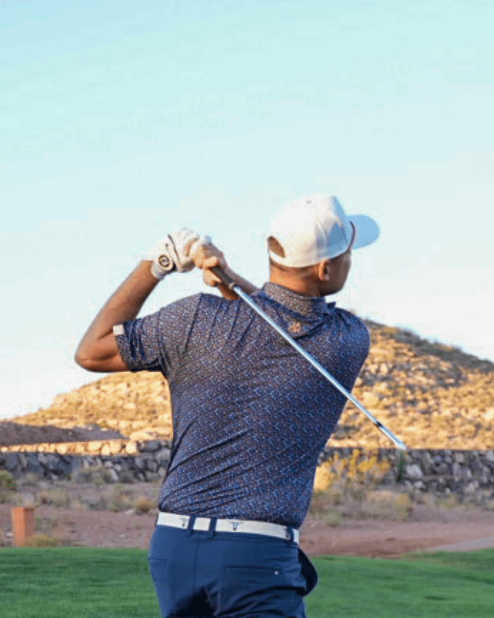 Astro Bloom men's golf polo, alternate view – Jack Apparel