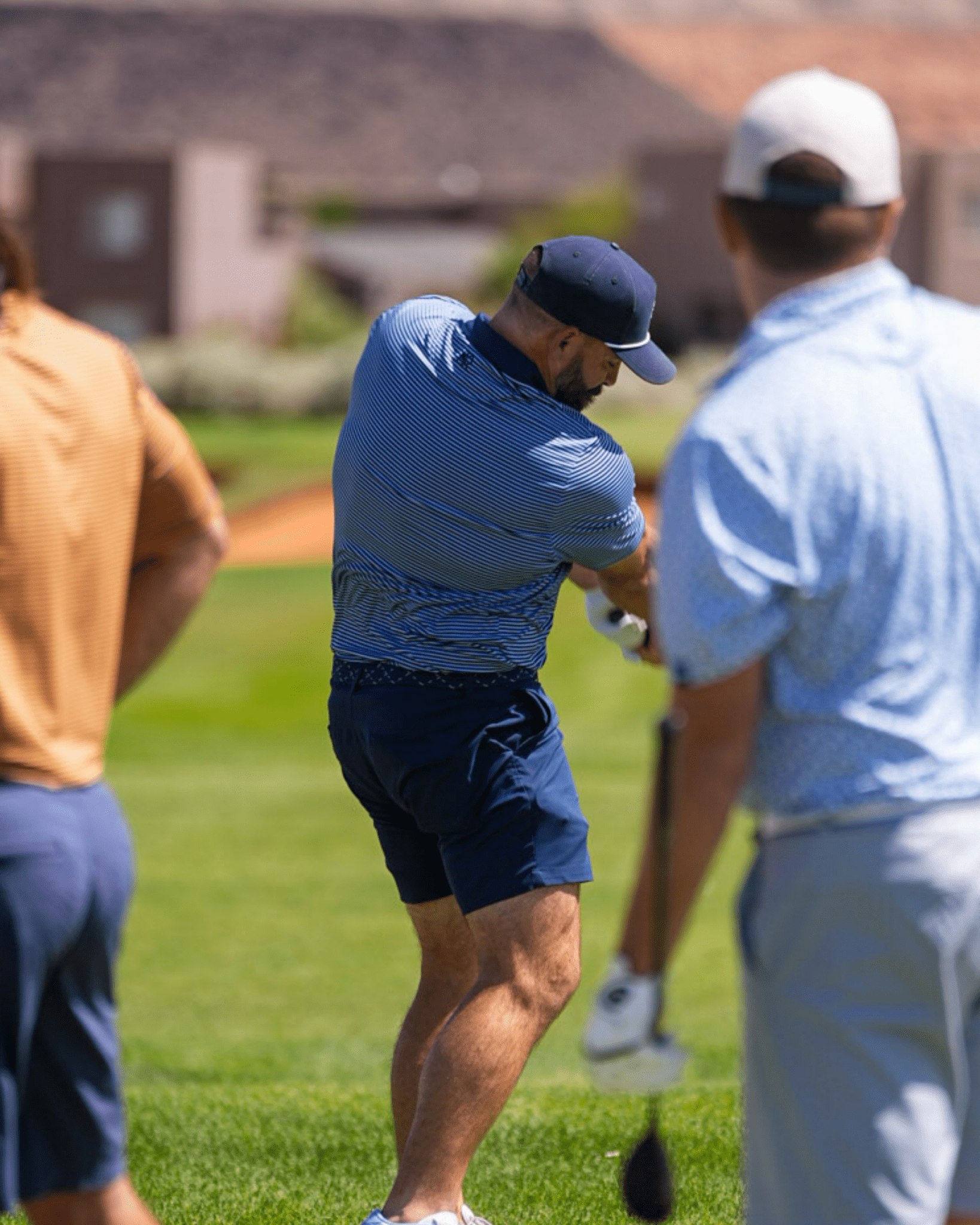 Blue Lagoon men's golf polo, alternate view – Jack Apparel