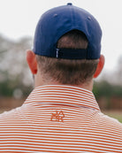 Burnt Orange Stripes men's golf polo, alternate view – Jack Apparel