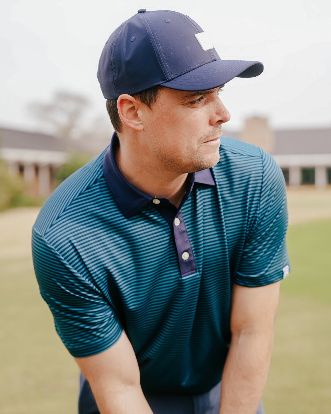 Coral men's golf polo, alternate view – Jack Apparel