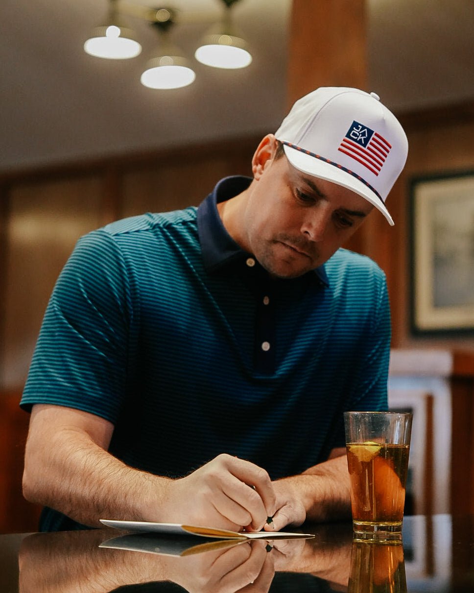 Coral men's golf polo, alternate view – Jack Apparel