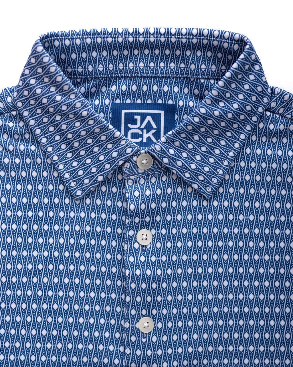 Diamond Derrick Navy men's golf polo front view - Jack Apparel
