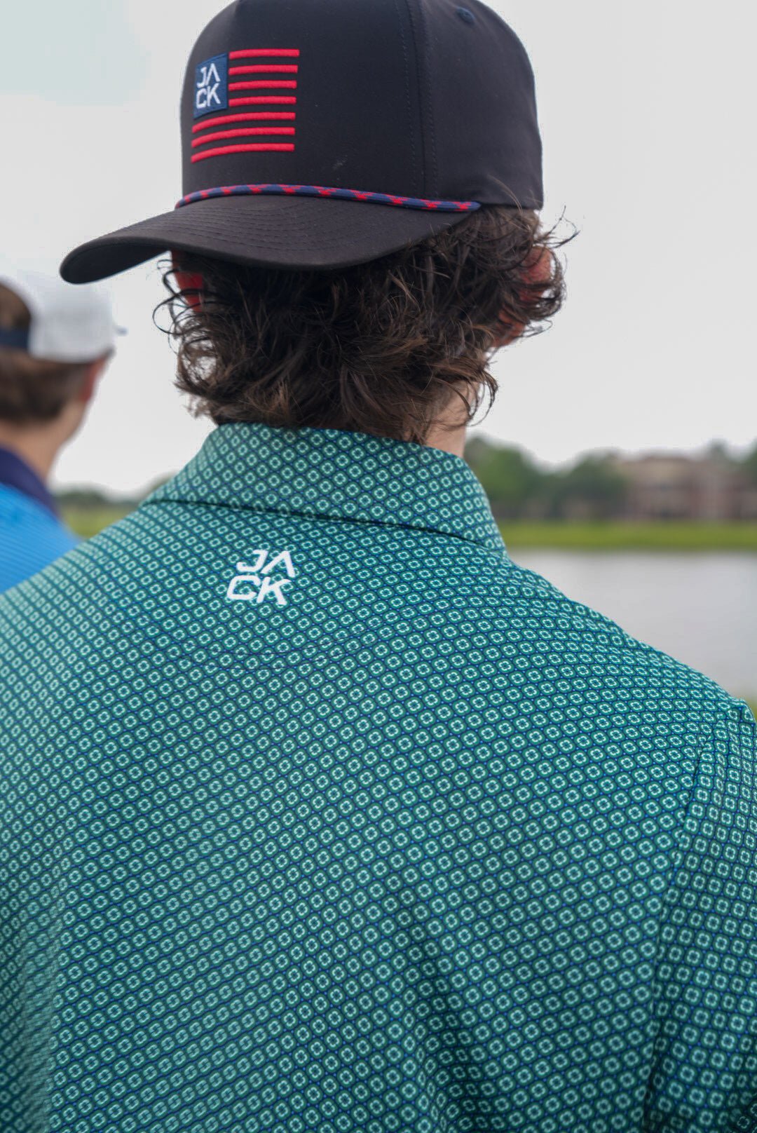 Double Header men's golf polo, alternate view – Jack Apparel
