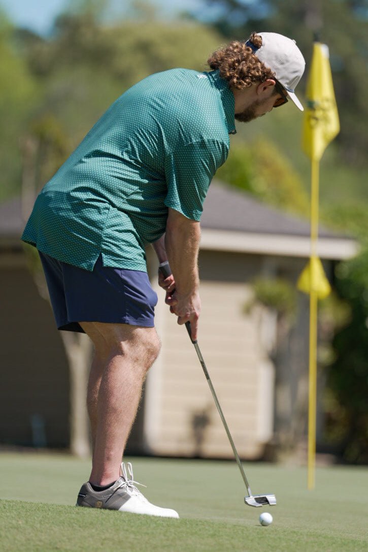 Double Header men's golf polo, alternate view – Jack Apparel