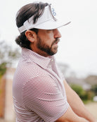 Maroon Stripes men's golf polo, alternate view – Jack Apparel