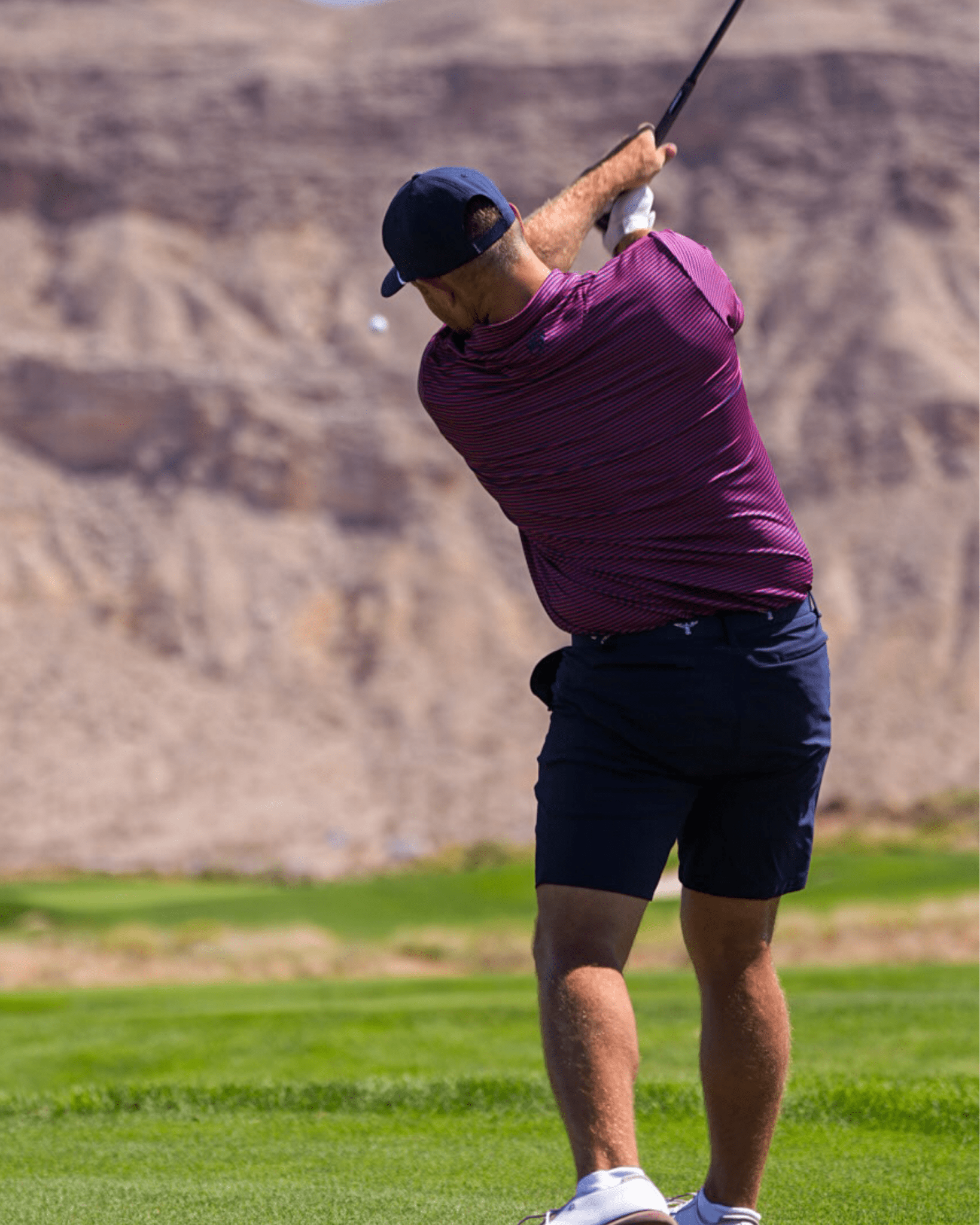 Stripe Show men's golf polo, alternate view – Jack Apparel