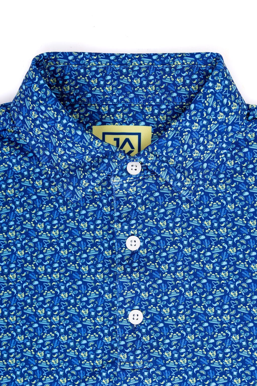 Tequila Tuesday men's golf polo, front view – Jack Apparel