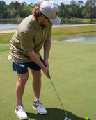 Texas Green & Yellow men's golf polo, alternate view – Jack Apparel