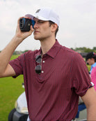 Texas Red men's golf polo, alternate view – Jack Apparel