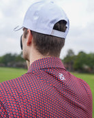 Texas Red men's golf polo, alternate view – Jack Apparel