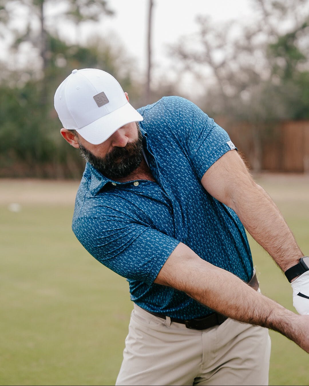 The Hack men's golf polo, alternate view – Jack Apparel