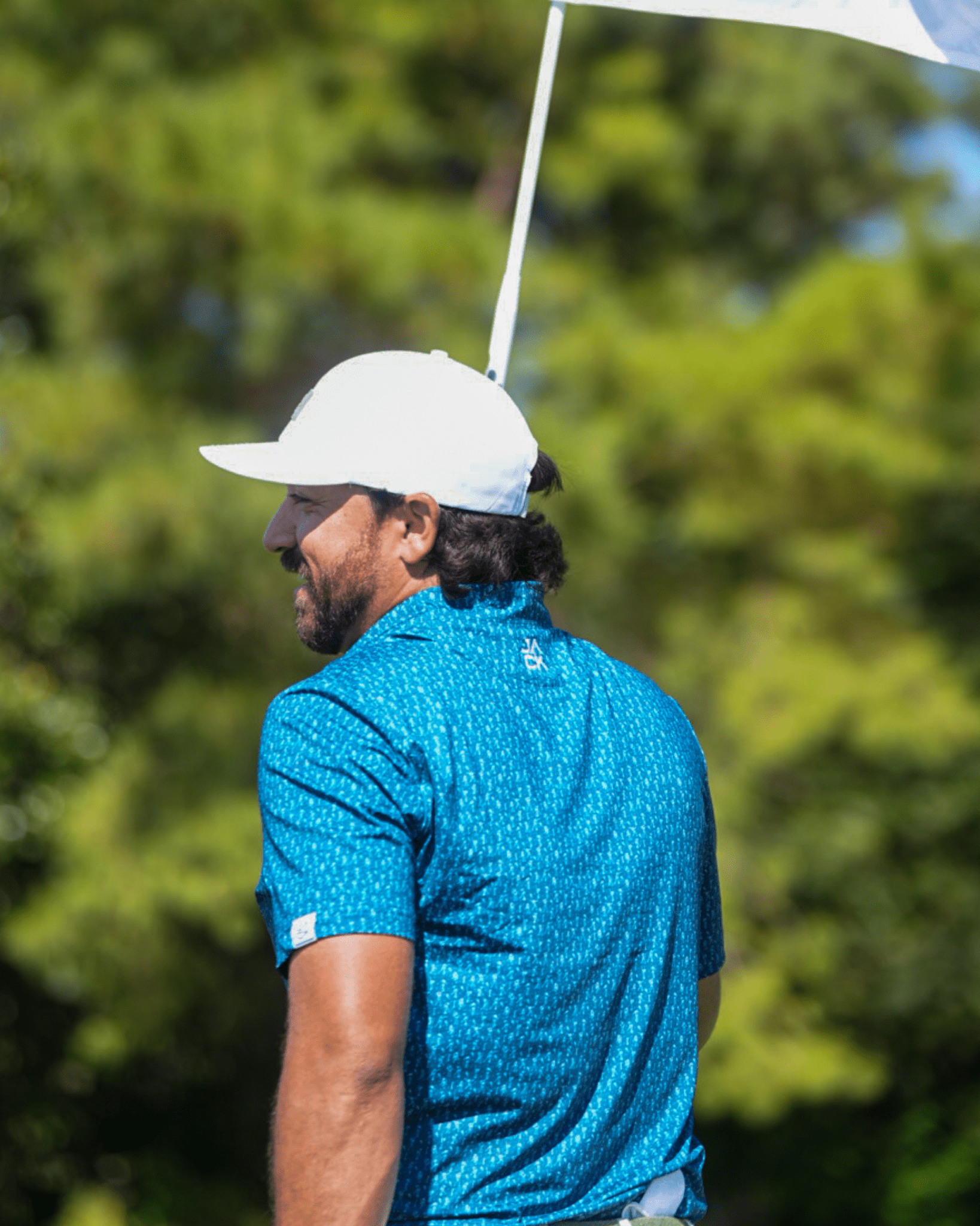 The Hack men's golf polo, alternate view – Jack Apparel